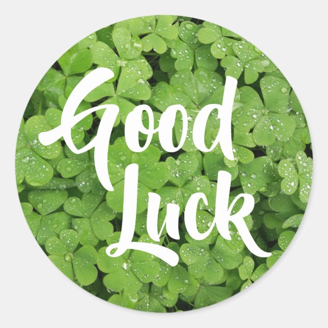 Good Luck green shamrock stickers (Front)