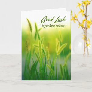 Good Luck Green Summer Grass Card