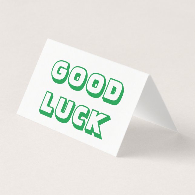 Good Luck, green white folded card (Front)