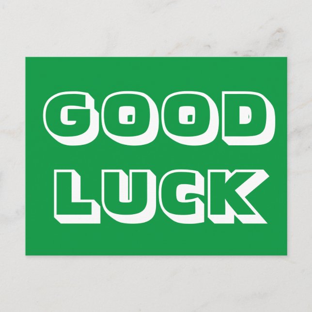 Good Luck, green white Postcard (Front)