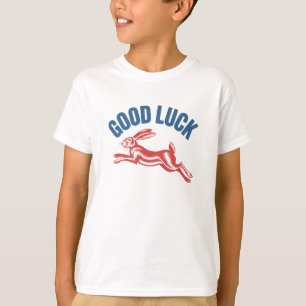 Good Luck Hare – Vintage Running Rabbit Design T-Shirt