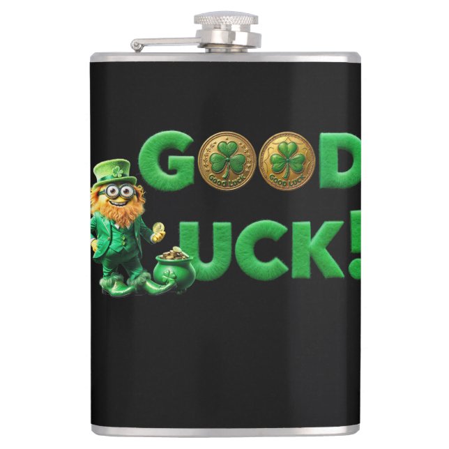 Good Luck Hip Flask (Front)