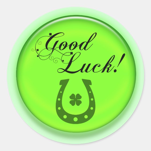 Good Luck Horse Shoe Classic Round Sticker (Front)