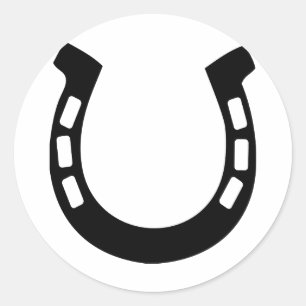 good luck horseshoe classic round sticker