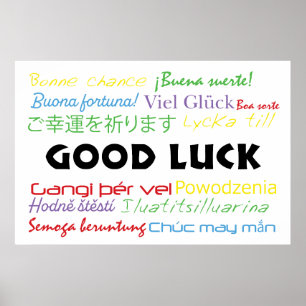 Good Luck in Many Languages Colourful Poster