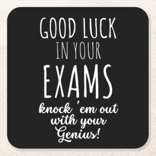 good Luck in your exams Square Paper Coaster