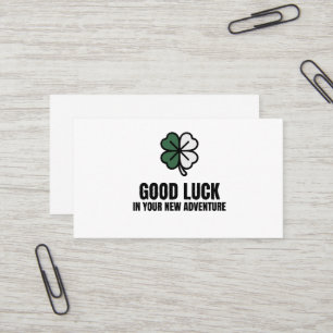 Good Luck In Your New Adventure Four Leaf Clover Business Card