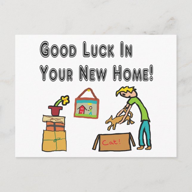 Good Luck In Your New Home Postcard (Front)