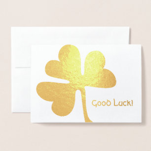 Good Luck!   Irish Shamrock Gold Foil Card