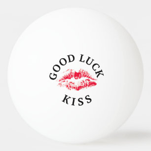Good Luck Kiss Red Lips Valentines Day Ping Pong Ball