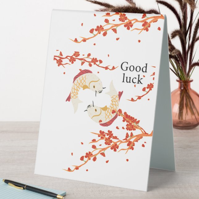 Good Luck Koi Fish with Sakura | Elegant Japanese  (In SItu (Table))