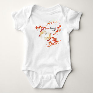 Good Luck Koi Fish with Sakura Elegant Japanese Baby Bodysuit