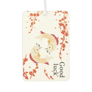 Good Luck Koi Fish with Sakura   Elegant Japanese  Car Air Freshener
