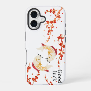 Good Luck Koi Fish with Sakura Elegant Japanese iPhone 16 Case