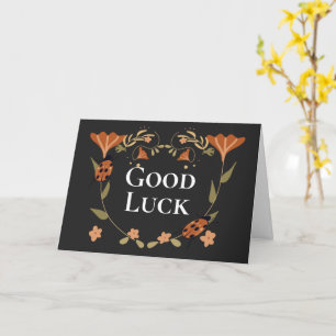 Good Luck Ladybug Floral  Card