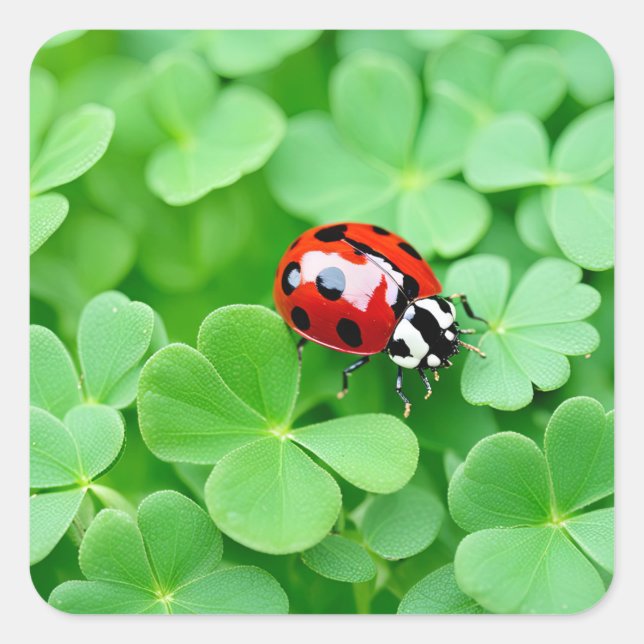 Good Luck Ladybug  Square Sticker (Front)