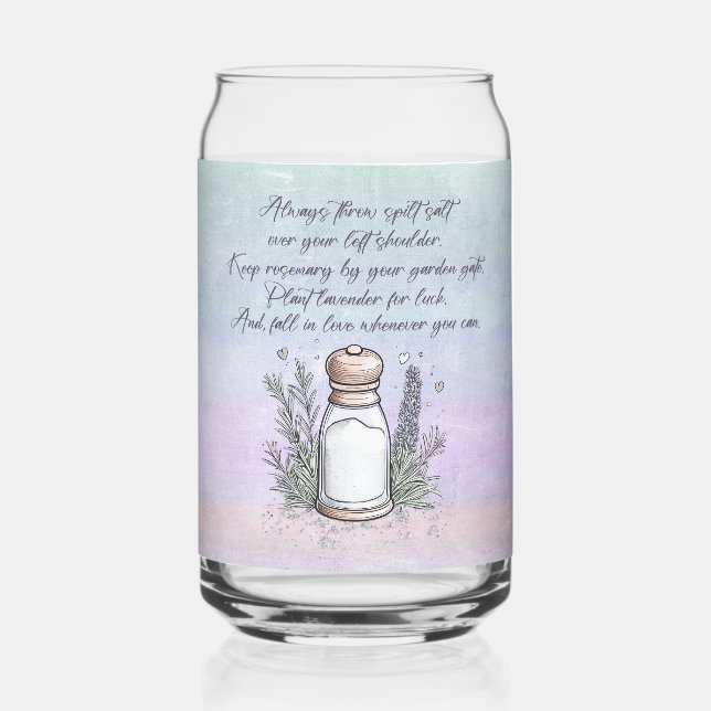 Good Luck Magic Spell Halloween Design  Can Glass (Left)