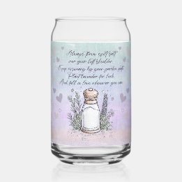 Good Luck Magic Spell Halloween Design Can Glass
