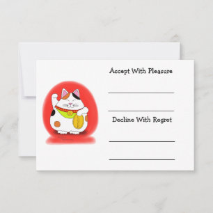 Good Luck Maneki Neko RSVP Card