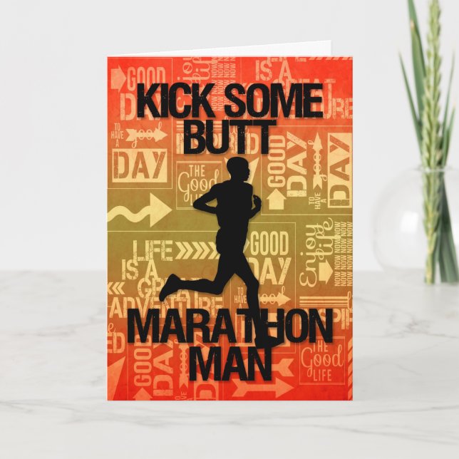 Good Luck Marathon Man Kick Some Butt Card (Front)