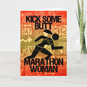 Good Luck Marathon Woman Kick Some Butt Card