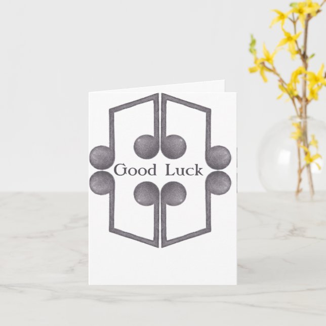 Good luck music Folded Greeting Card (Yellow Flower)