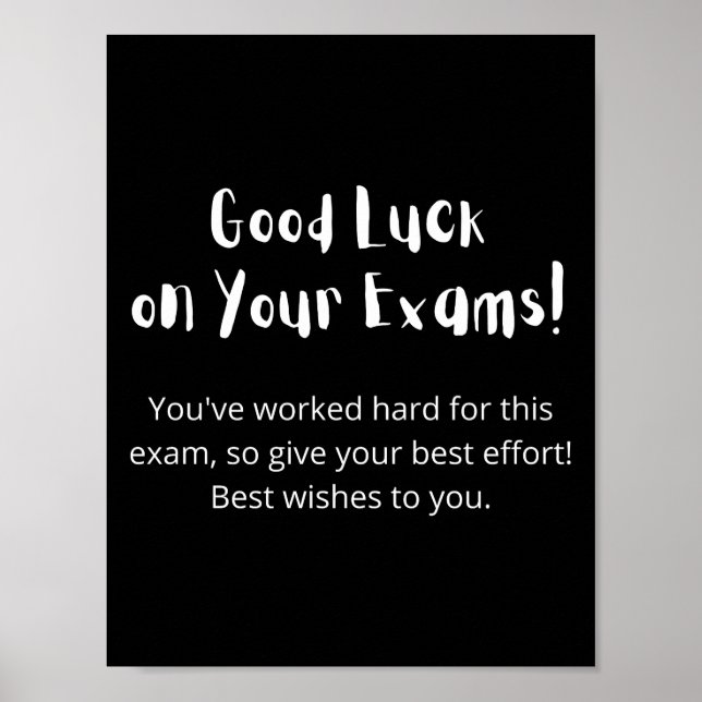 Good Luck on Your Exams! Poster (Front)
