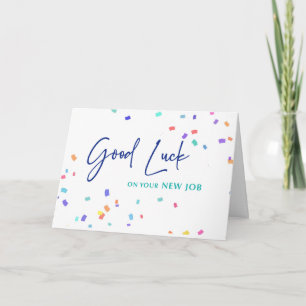 Good Luck on Your New Job Business Confetti Card