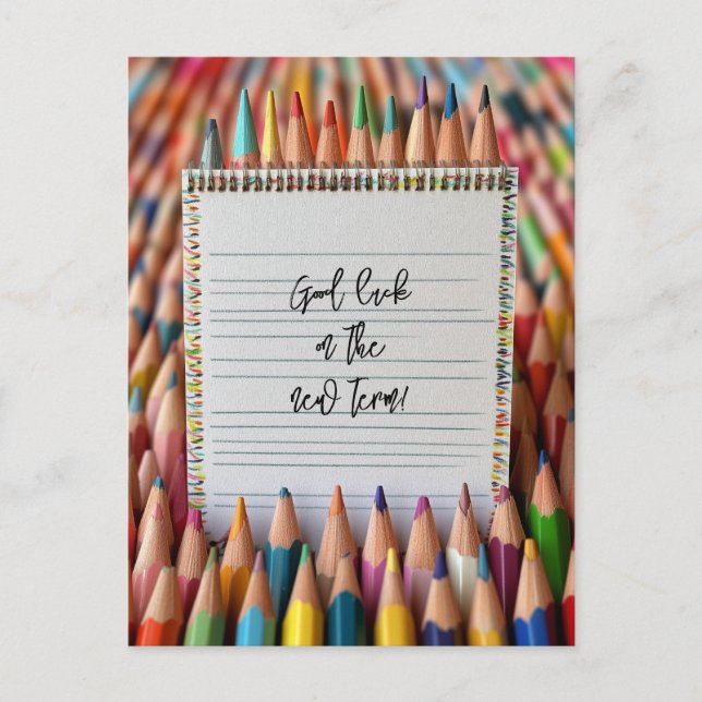 Good Luck on Your New School Term Postcard (Front)