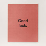 Good Luck or Your Words Puzzle Coral Pink Black<br><div class="desc">For more puzzles check out my collection here: 
https://www.zazzle.com/collections/puzzles-119365910668886310?rf=238930530889665547</div>