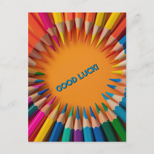 Good Luck Pencils Back-to-School Postcard (Front)