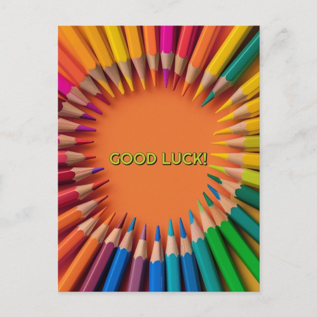 Good Luck Pencils Back-to-School Postcard (Front)