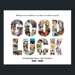 Good Luck Photo Collage Coworker Farewell Retired Poster<br><div class="desc">Personalised Good Luck Photo Collage for retired colleague, co-worker, team manager or boss. This customisable photo gift is also perfect as a farewell keepsake for teacher, coach or friends leaving. This custom template is a unique and meaningful goodbye gift that captures the precious moments and memories shared together. The design...</div>