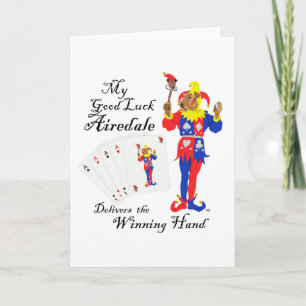 Good Luck Poker Airedale Terrier Card