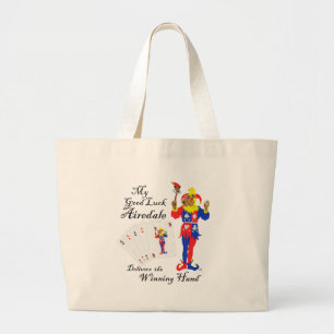 Good Luck Poker Airedale Terrier Large Tote Bag