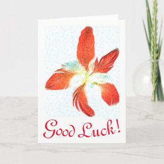 Good Luck, Red Feathers greeting card