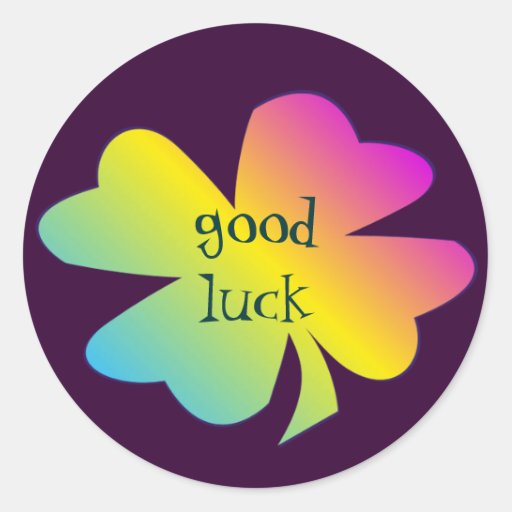 good luck round sticker | Zazzle