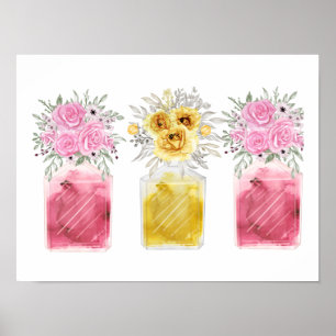 Good Luck set of Three Perfume Bottle Bouquet Poster