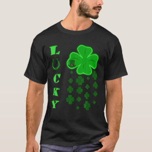 GOOD LUCK Shamrock Clover Leaf Irish Happy St. Pat T-Shirt