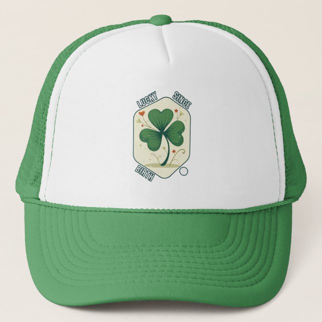 Good Luck Shamrock St Patrick’s Day - boné Trucker Hat (Front)