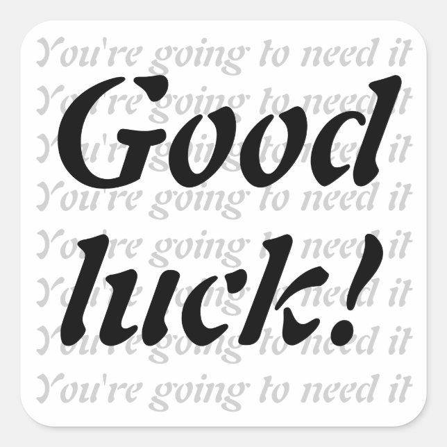 Good luck square sticker (Front)