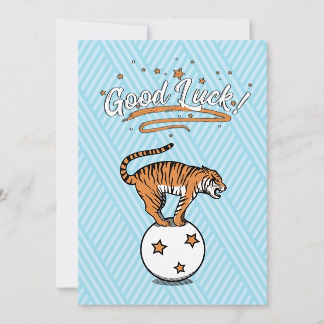 Good Luck Tiger Flat Holiday Card (Front)
