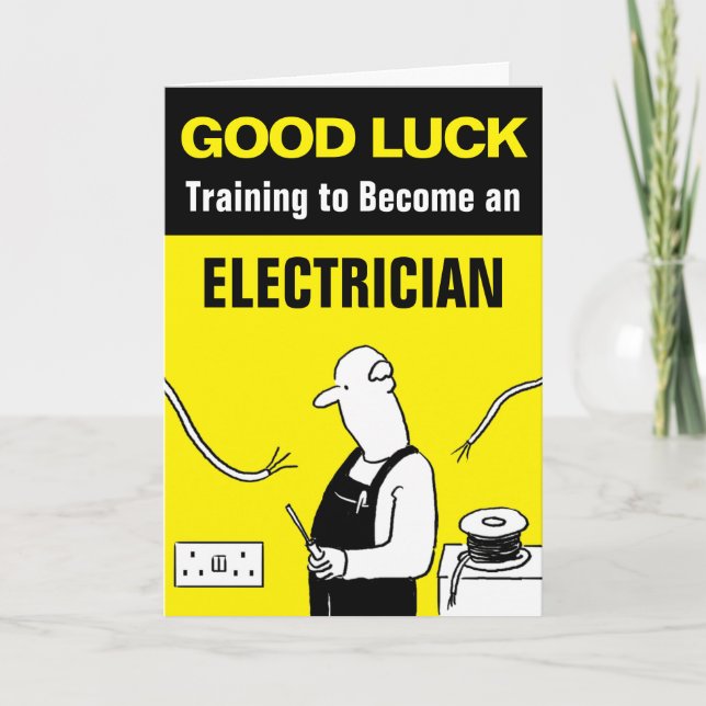 Good Luck Training to Become an Electrician Card (Front)