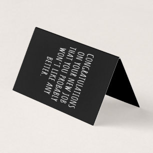 Good luck with the new job business card
