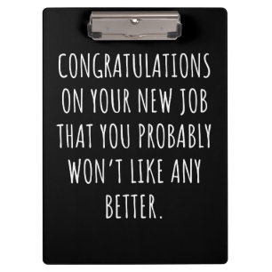 Good luck with the new job clipboard