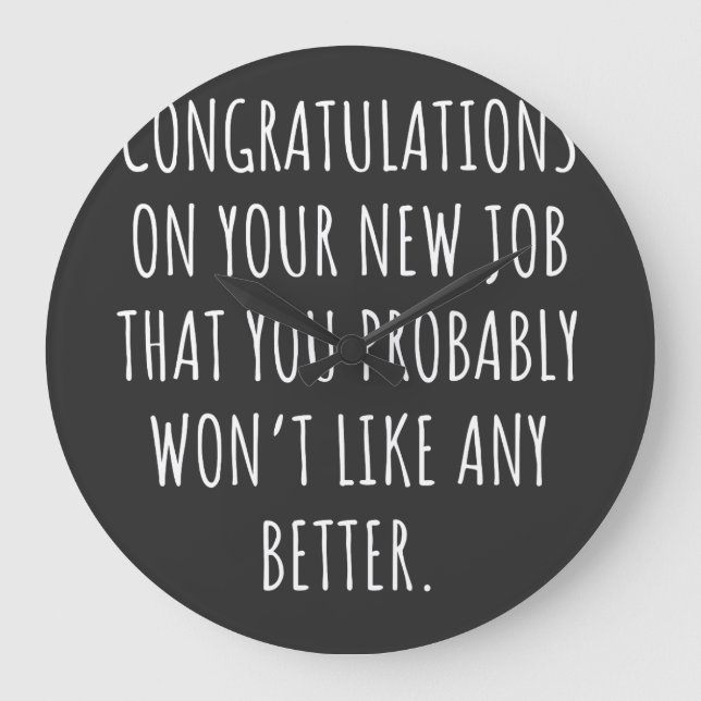 Good luck with the new job large clock (Front)