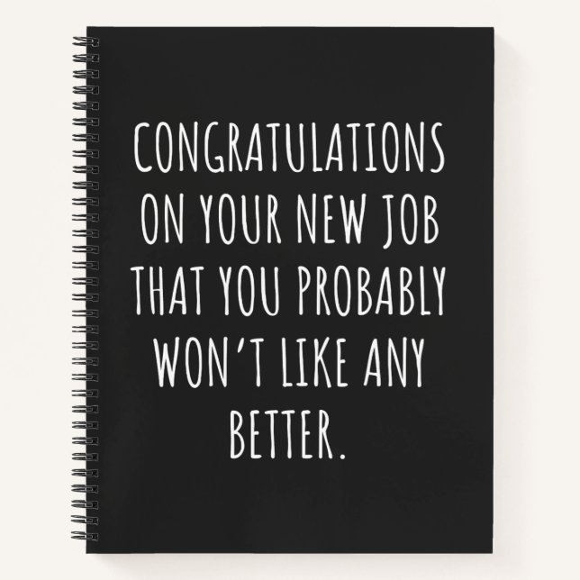 Good luck with the new job notebook (Front)