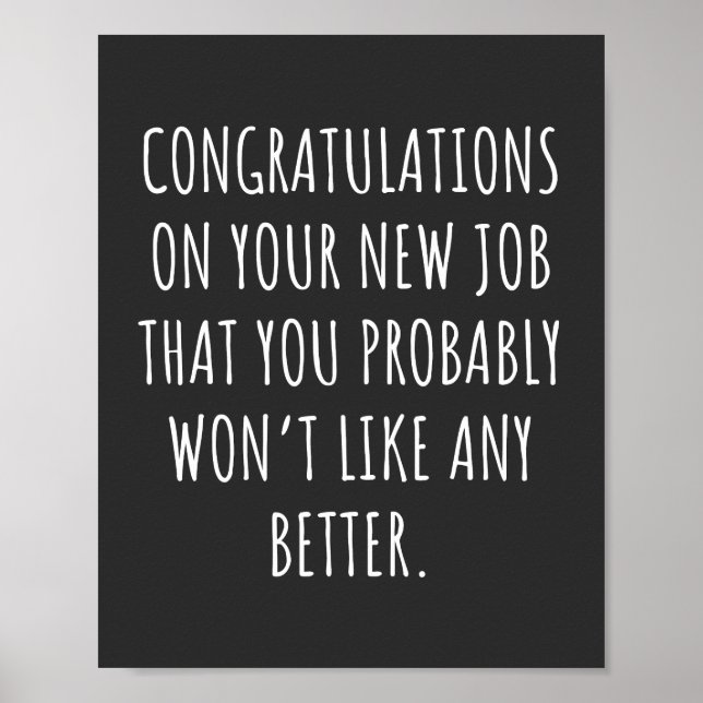 Good luck with the new job poster (Front)