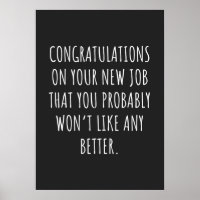 Good luck with the new job