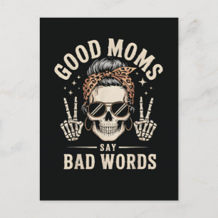 Good Moms Say Bad Words Funny Invitation Postcard